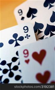 Close-up of four aces