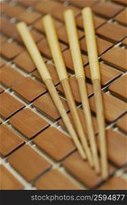 Close-up of four chopsticks