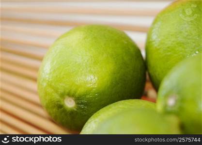 Close-up of four limes