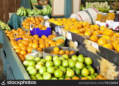 Close-up of fresh fruits on display in market