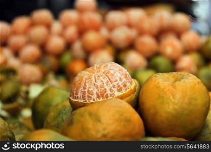 Close-up of fresh oranges for sale