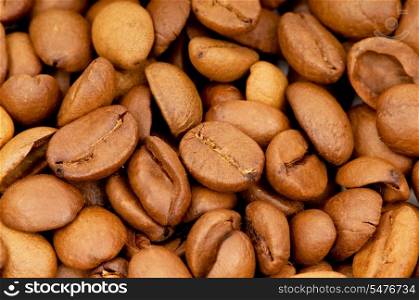 Close up of freshly roasted coffee beans