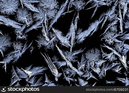 Close-up of frost patterns