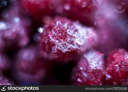 Close-up of frozen berries. Healthy fruit. Natural antioxidant.