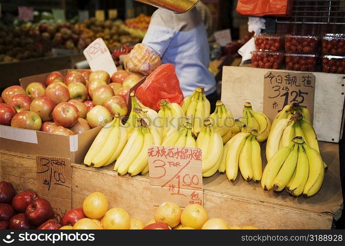 Close-up of fruit at a market stall