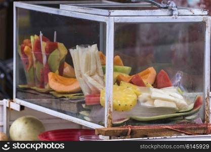 Close-up of fruit in a food stall, Centro, Dolores Hidalgo, Guanajuato, Mexico