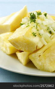 Close-up of fruit salad in a plate