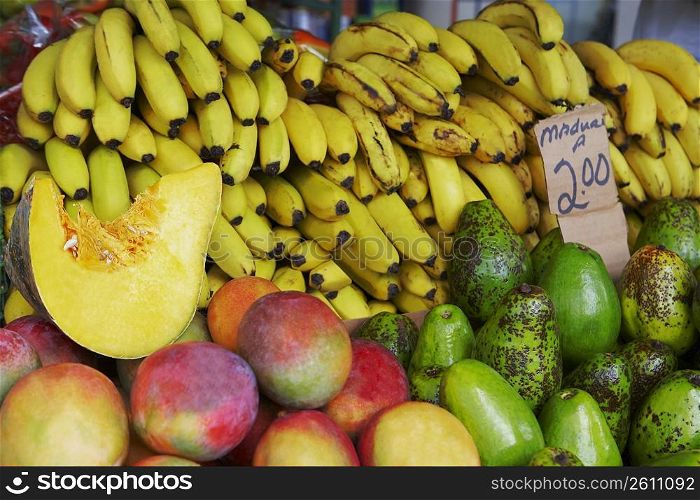 Close-up of fruits at a market stall
