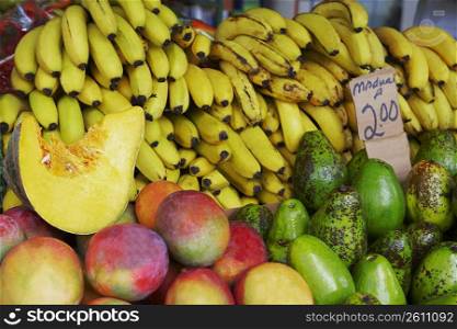 Close-up of fruits at a market stall