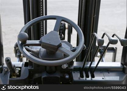Close up of generic forklift dashboard