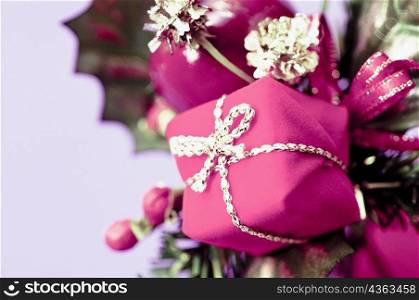 Close-up of gifts on a Christmas tree