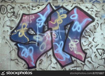 Close-up of graffiti on a wall