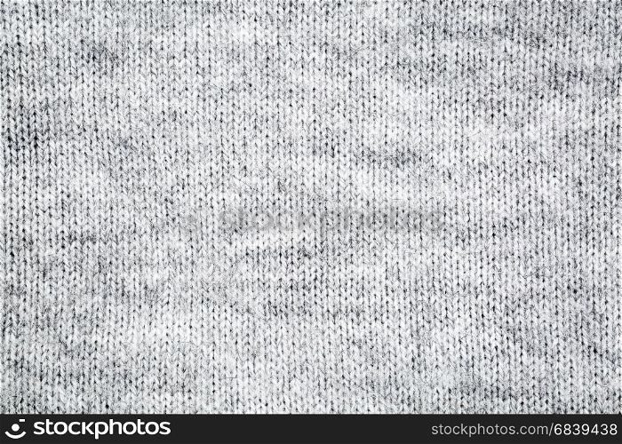 close-up of gray and white knitted fuzzy wool sweater texture