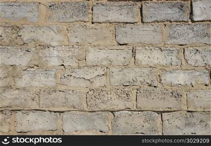 Close up of gray concrete blocks wall. Concrete blocks wall