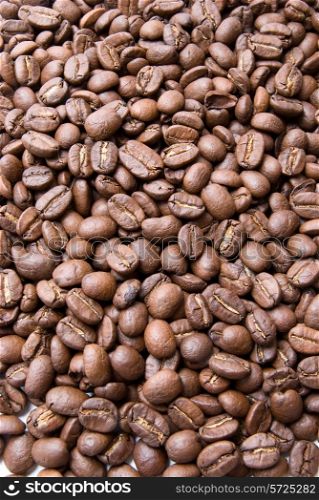 Close up of group coffee beans