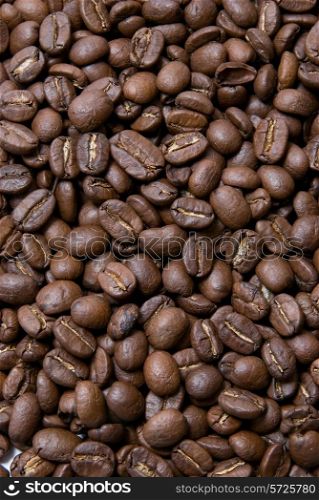 Close up of group coffee beans