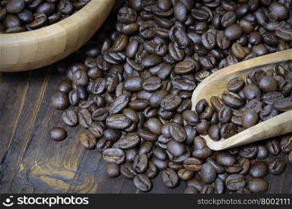 Close-up of heap of coffee beans