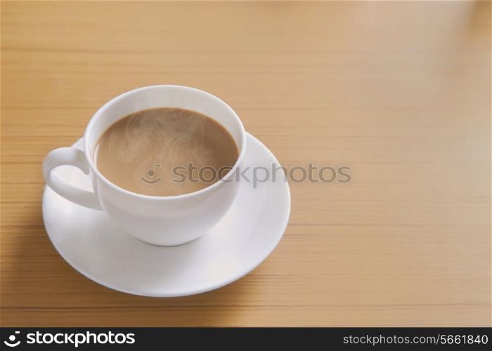 Close-up of hot tea on table