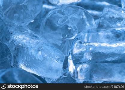 close up of ice cube stack