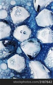 Close-up of ice cubes in water