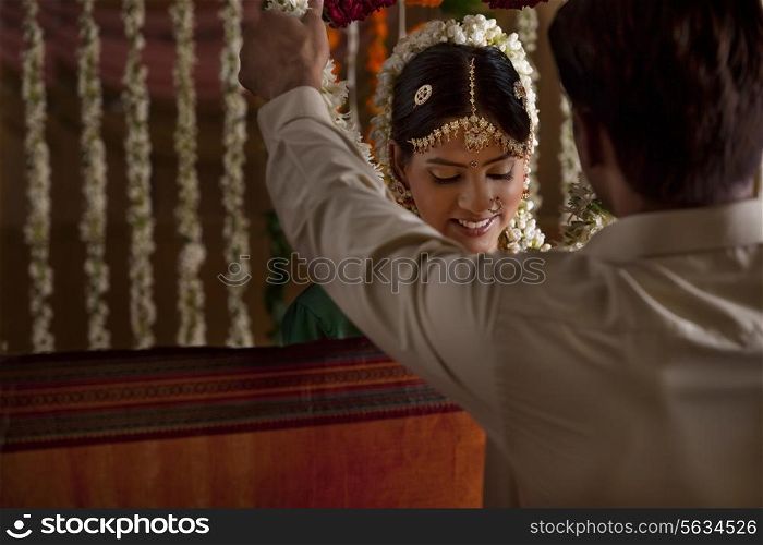 Close-up of Indian bridal couple