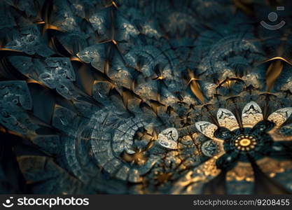 close-up of intricate fractal pattern, with a blurry background, created with generative ai. close-up of intricate fractal pattern, with a blurry background