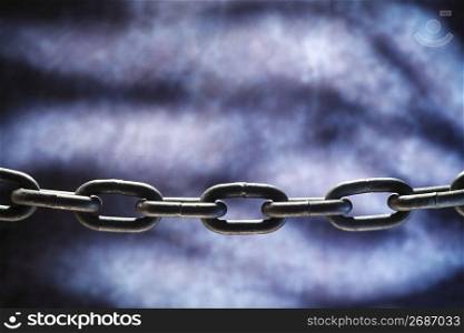 close up of iron chains