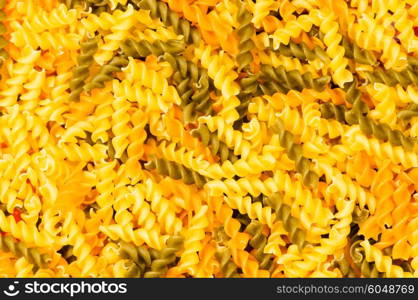 Close up of italian pasta - spiral shaped