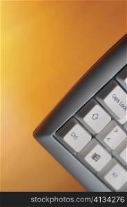 Close-up of keys on a computer keyboard