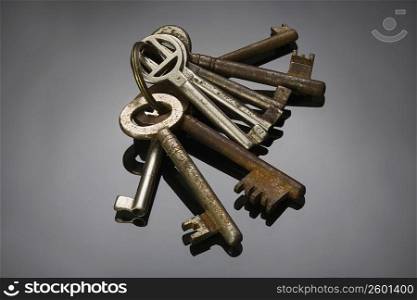 Close-up of keys on a key ring