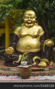 Close-up of laughing Buddha statue, Koh Samui, Surat Thani Province, Thailand