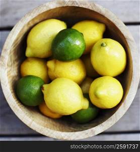 Close-up of lemons in a bowl