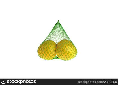 close up of lemons on white background