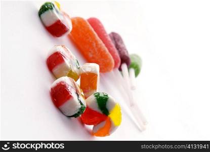 Close-up of lollipops and candies