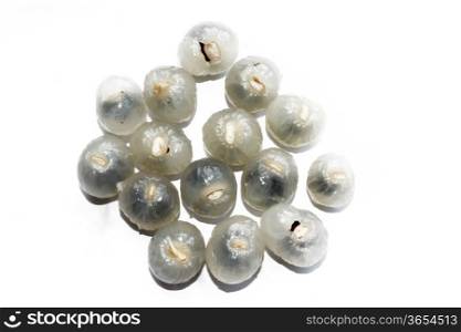 Close up of longan on a white background