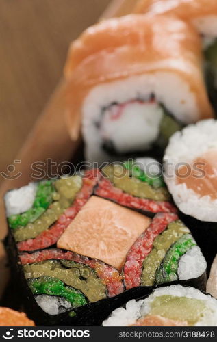 Close-up of maki sushi