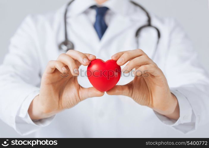 close up of man hands with heart