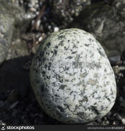 Close-up of marbeling in a stone, Pacific Rim National Park Reserve, Tofino, Vancouver Island, British Columbia, Canada