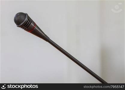 Close up of microphone in conference hall