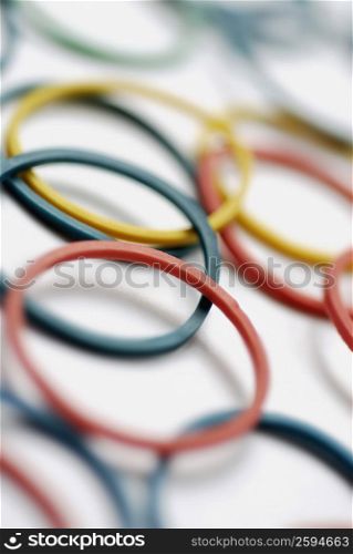Close-up of multi-colored plastic bracelets