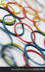 Close-up of multi-colored plastic bracelets