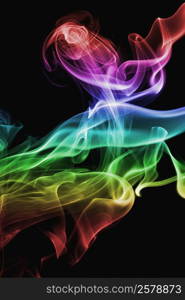 Close-up of multi-colored smoke