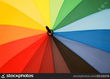 Close up of multi sector colourful umbrella