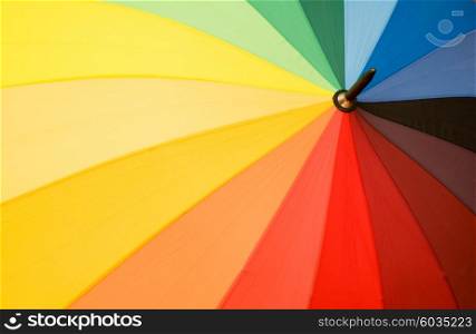 Close up of multi sector colourful umbrella