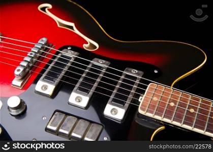 Close up of music guitar