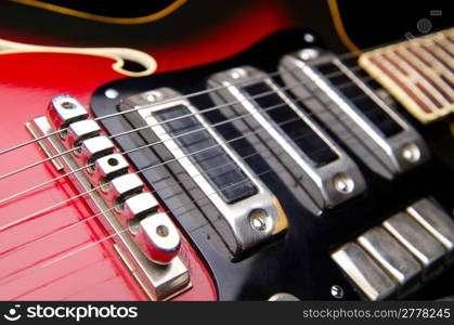 Close up of music guitar