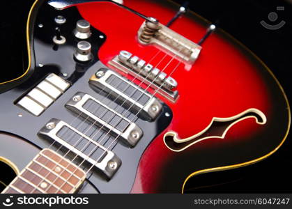 Close up of music guitar