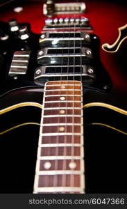 Close up of music guitar