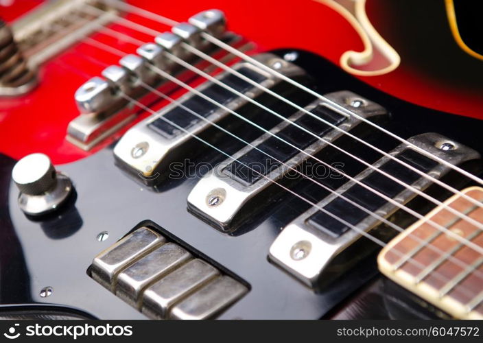 Close up of music guitar