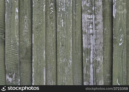 Close up of old green wooden boards background